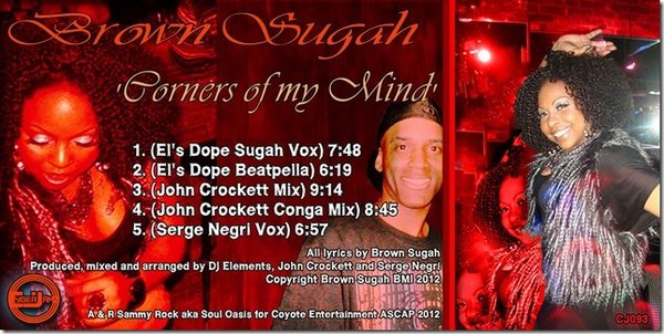 Brown Sugah - Corners of my Mind (Incl. Mixes by DJ Elementz, John Crockett & Serge Negri)