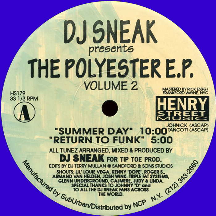 Dj Sneak - Polyester EP 2 (REISSUE)