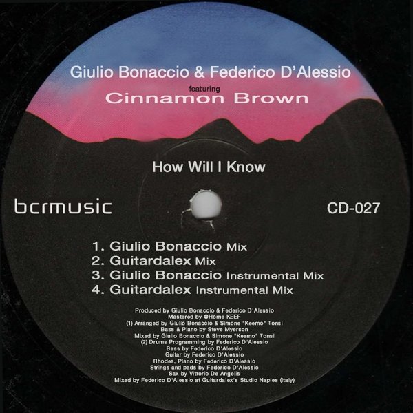 Giulio Bonaccio & Federico D' Alessio Ft Cinnamon Brown - How Will I Know