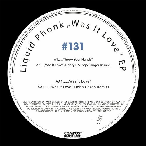 Liquid Phonk - Compost Black Label #131 - Was It Love EP / CPT4773