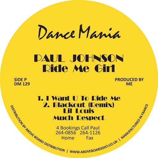 Paul Johnson - Ride Me Girl / Now Suck It / DM1292016