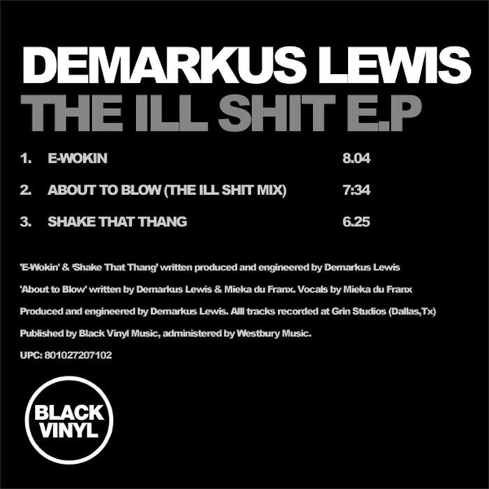 Demarkus Lewis - The Ill Shit EP / Black Vinyl