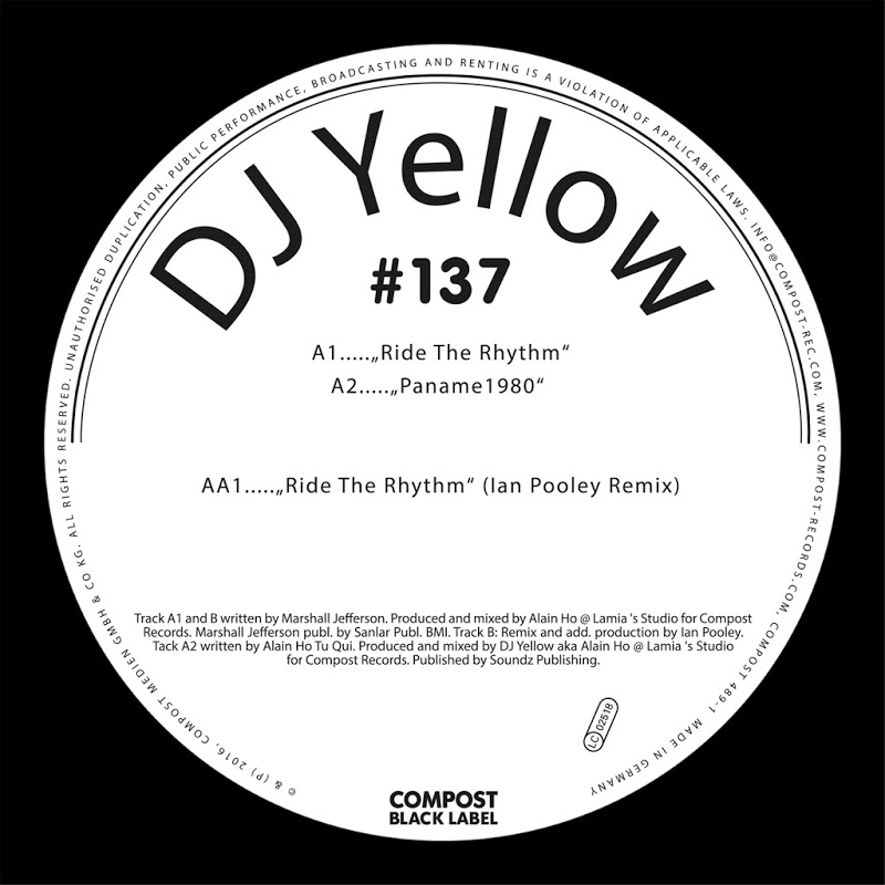 DJ Yellow - Ride the Rhythm EP Compost Black Label 137 / Compost