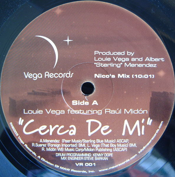 Louie Vega Feat. Raul Midon - Cerca De Mi / Vega Records