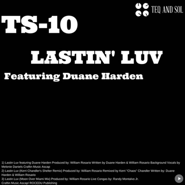Duane Harden - Lastin' Luv / TEQ and SOL