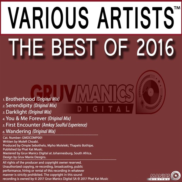 VA - The Best of 2016 / Gruv Manics Digital SA