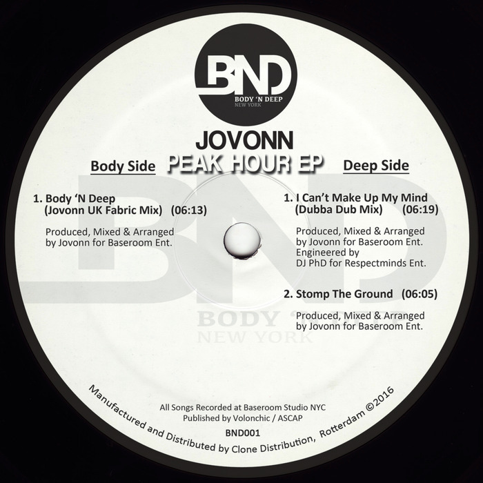 Jovonn - Peak Hour EP / Body'N Deep