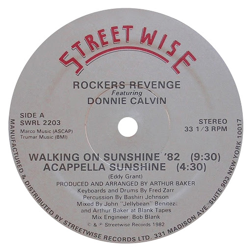 Rockers Revenge ft Donnie Calvin - Walking On Sunshine / Streetwise