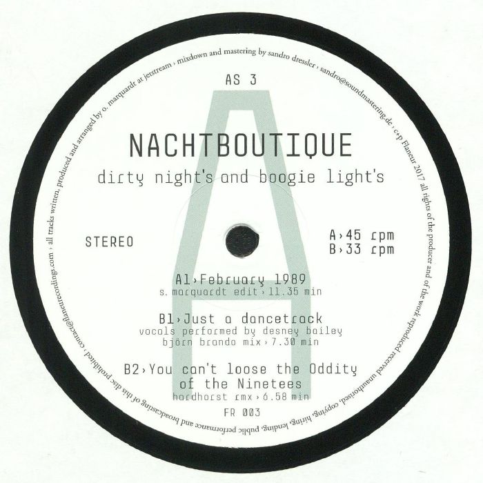 Nachtboutique - Dirty Night's and Boogie Light's Album Sampler 3 / Flaneur Records