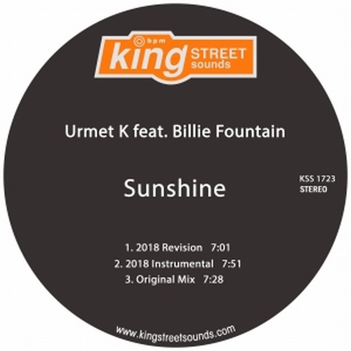 Urmet K feat Billie Fountain - Sunshine / King Street Sounds