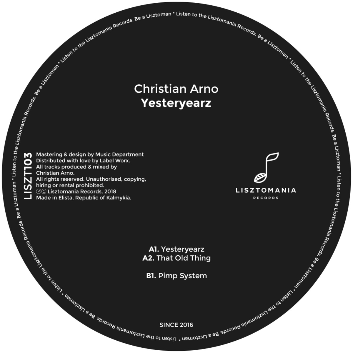 Christian Arno - Yesteryearz / Lisztomania Records