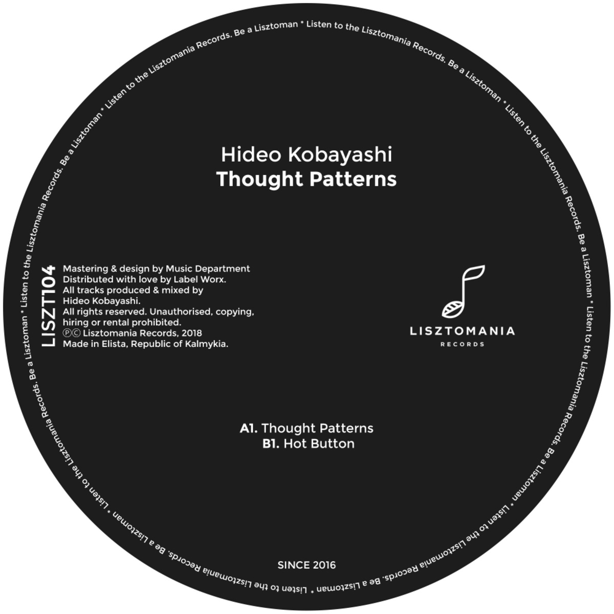 Hideo Kobayashi - Thought Patterns / Lisztomania Records