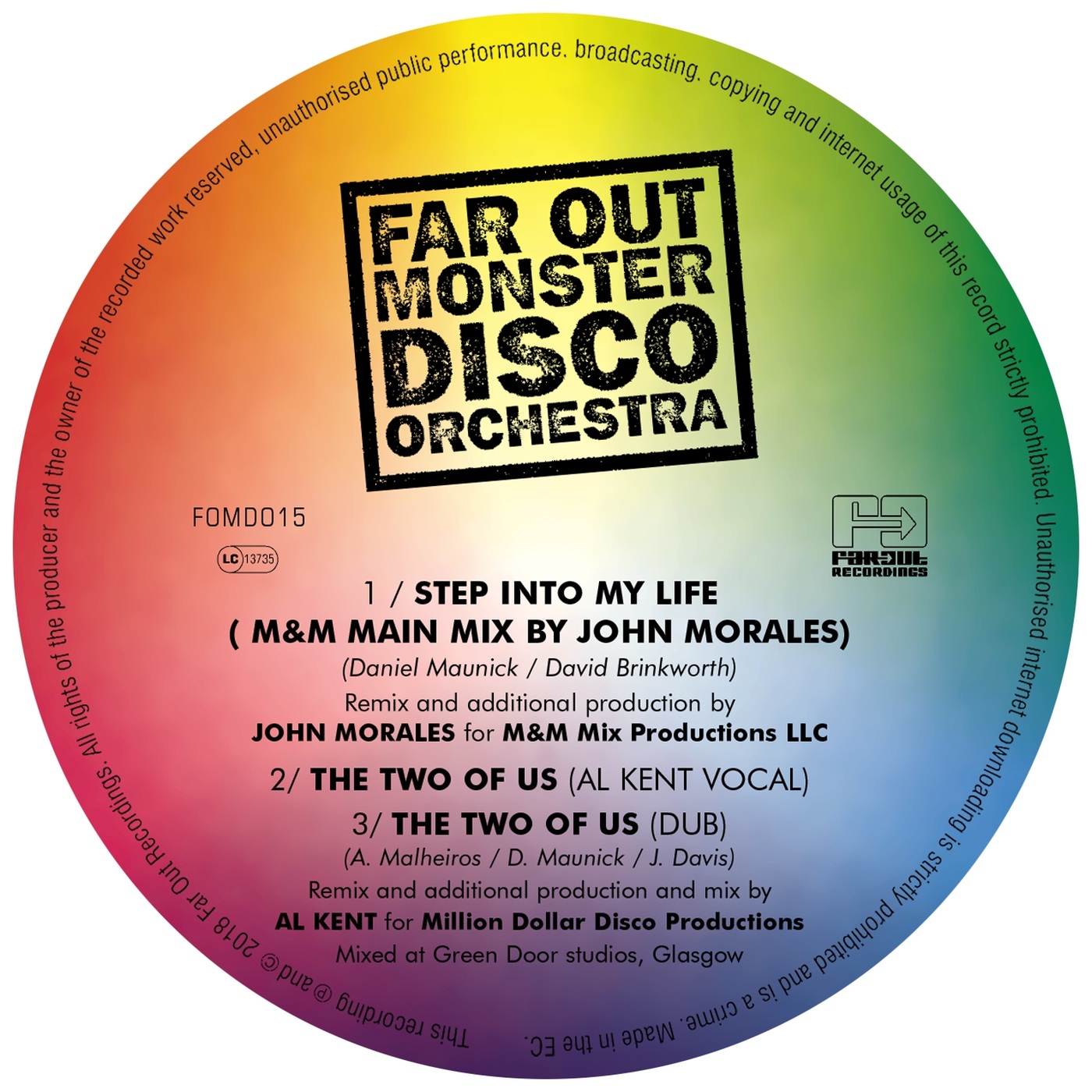 The Far Out Monster Disco Orchestra - Step into My Life / The Two of Us (M&M Mix by J. Morales / Al Kent Remix) / Far Out Recordings