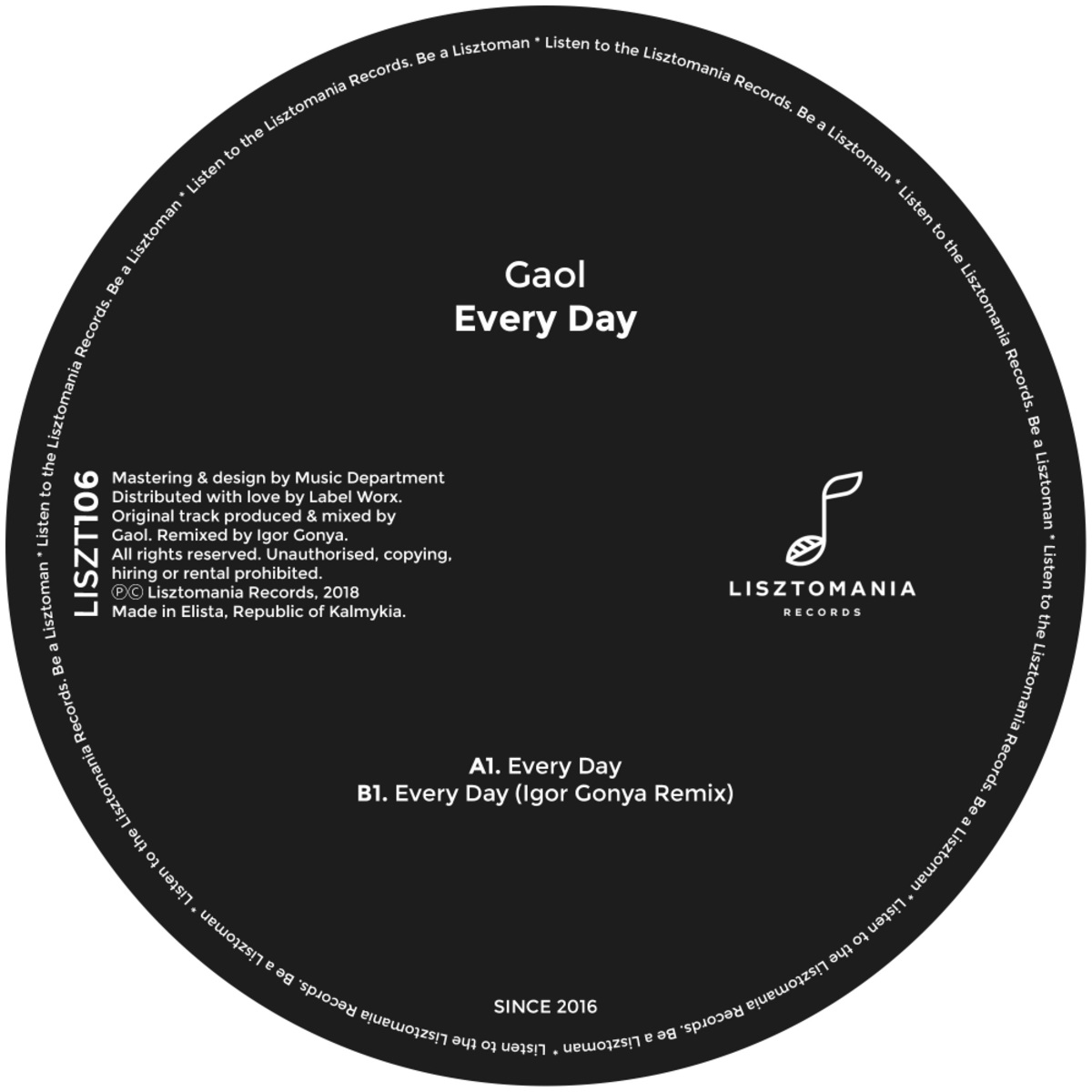 Gaol - Every Day / Lisztomania Records