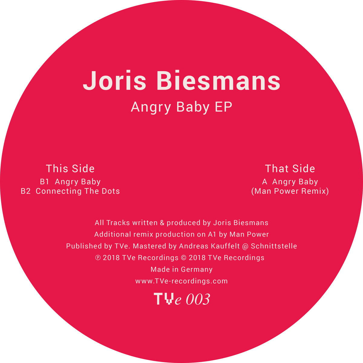 Joris Biesmans - Angry Baby EP / TVe Recordings