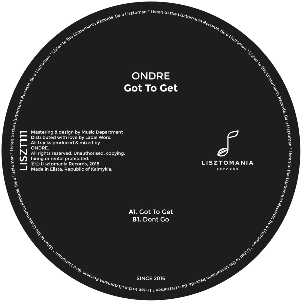 Ondre - Got To Get / Lisztomania Records