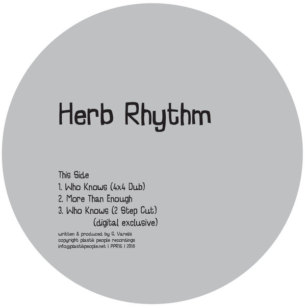 Herb Rhythm - The Rhythm EP A Side / Plastik People Recordings