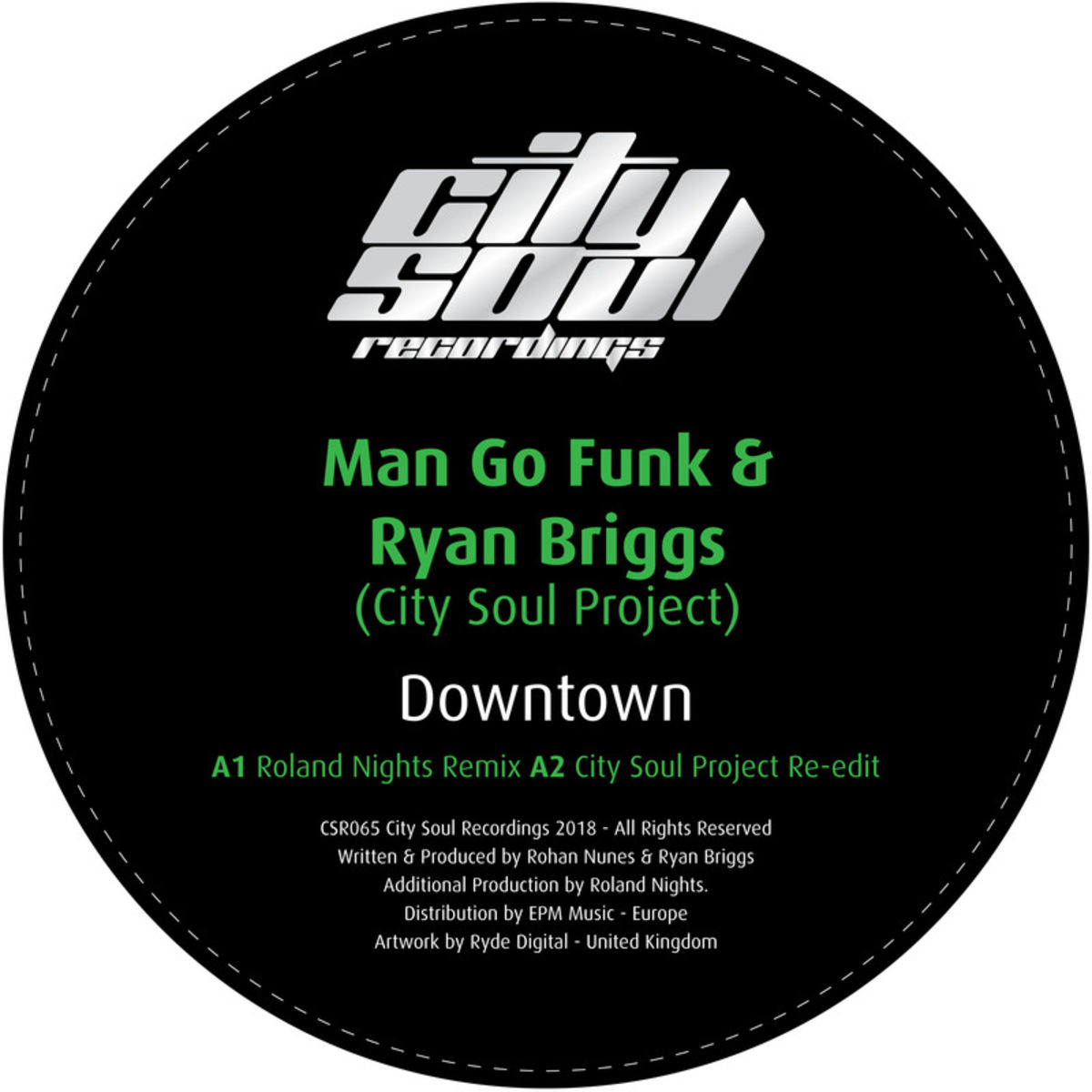 Man Go Funk & Ryan Briggs (City Soul Project) - Downtown(Remixes) / City Soul Recordings