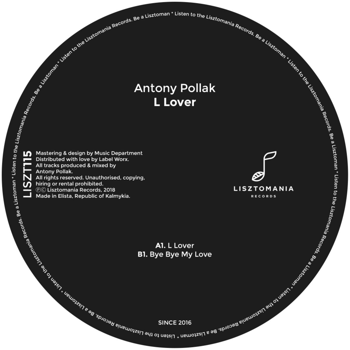 Antony Pollak - L Lover / Lisztomania Records