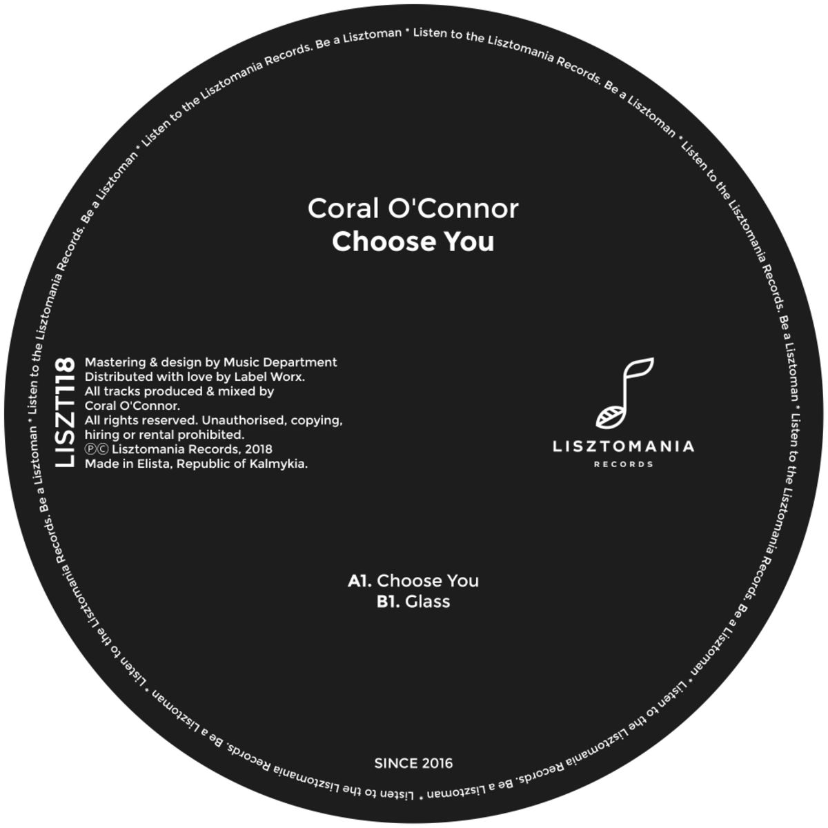 Coral O'Connor - Choose You / Lisztomania Records