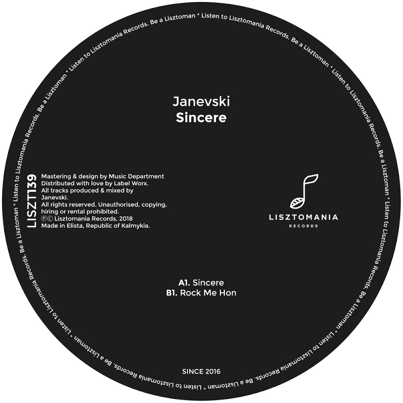 Janevski - Sincere / Lisztomania Records