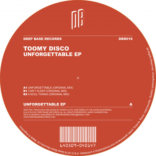 Toomy Disco - Unforgettable / Deep Base Records