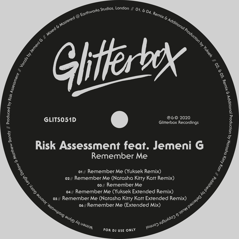 Risk Assessment - Remember Me (feat. Jemeni G) / Glitterbox Recordings