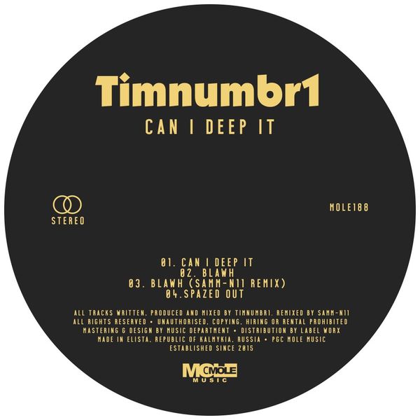 Timnumbr1 - Can I Deep It / Mole Music