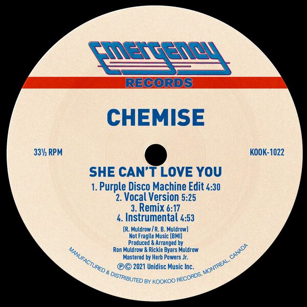 Chemise - She Can't Love You (Purple Disco Machine Edit) / CLASSICS BY KOOKOO