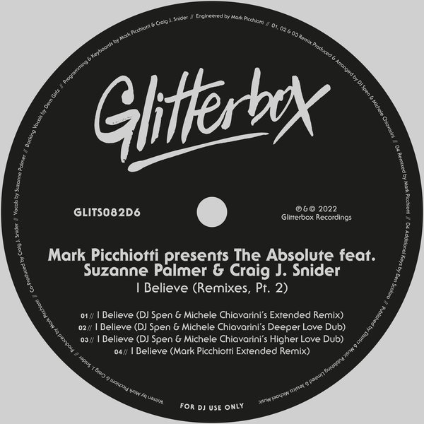 Mark Picchiotti pres. The Absolute feat. Suzanne Palmer & Craig J. Snider - I Believe / Glitterbox Recordings