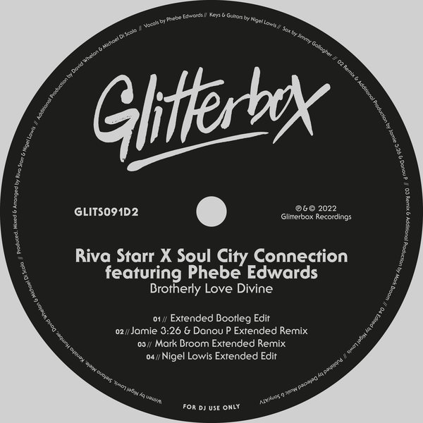 Riva Starr X Soul City Connection feat. Phebe Edwards - Brotherly Love Divine / Glitterbox Recordings