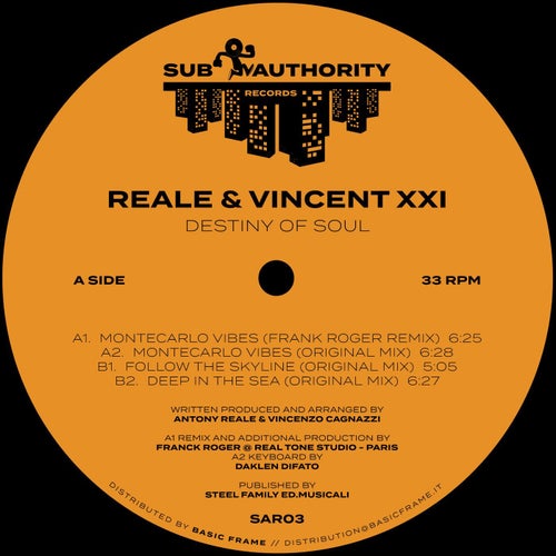 Antony Reale, Vincent XXI - Destiny Of Soul / Sub Authority Records