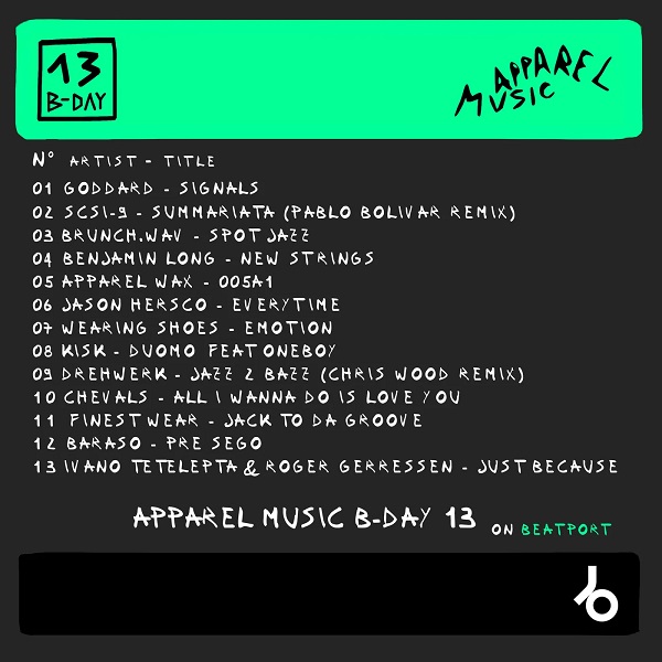 VA - Apparel Music B-Day 13 [on Beatport] / Apparel Music