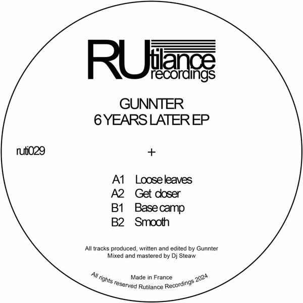 Gunnter - 6 Years Later EP on Rutilance Recordings